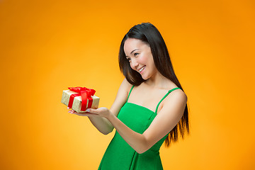 Image showing Chinese girl with a gift