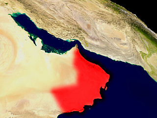 Image showing Oman from space