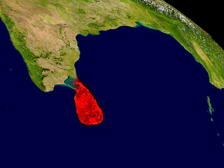 Image showing Sri Lanka from space