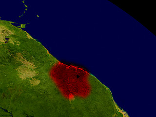 Image showing Suriname from space