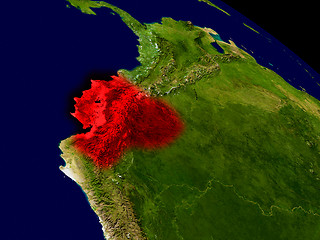 Image showing Ecuador from space