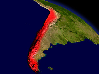 Image showing Chile from space