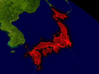 Image showing Japan from space