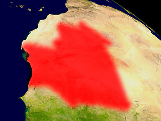 Image showing Mauritania from space