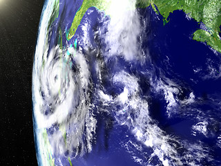 Image showing Hurricane Matthew approaching Florida