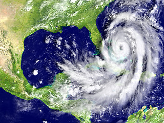 Image showing Hurricane Matthew approaching Florida