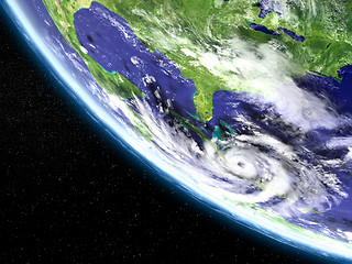 Image showing Hurricane satellite view