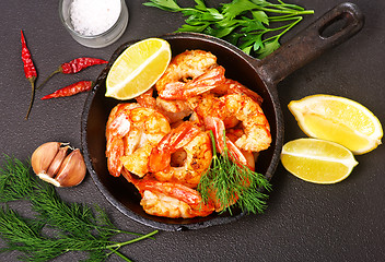 Image showing fried shrimps