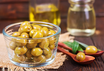 Image showing green olives