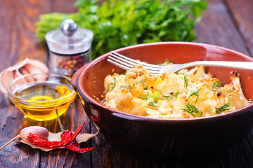 Image showing cauliflower baked with egg