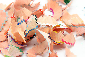 Image showing pencils shavings background