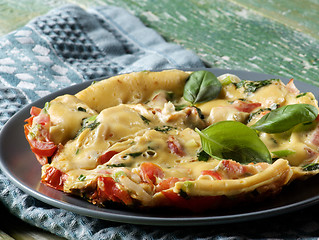 Image showing Fluffy Omelet with Vegetables