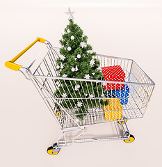 Image showing Family Christmas Shopping