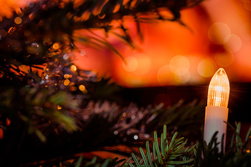 Image showing Christmas tree with Xmas lights