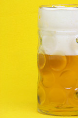 Image showing beer mug on yellow