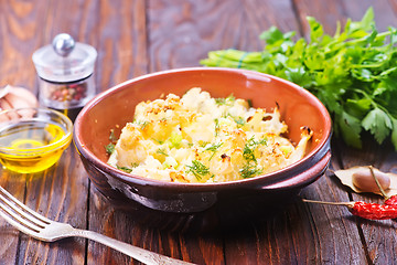 Image showing cauliflower baked with egg