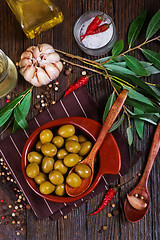 Image showing green olives