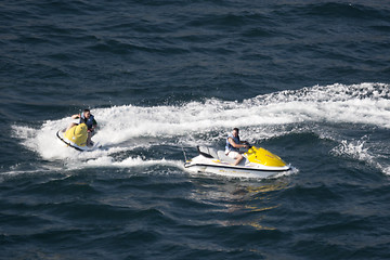 Image showing Two jet skis in Acapulco bay