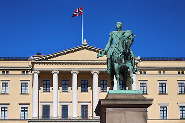 Image showing Statue of Norwegian King Karl Johan XIV in Oslo, Norway 