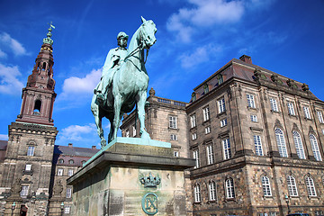 Image showing Equestrian statue of Christian IX near Christiansborg Palace, Co