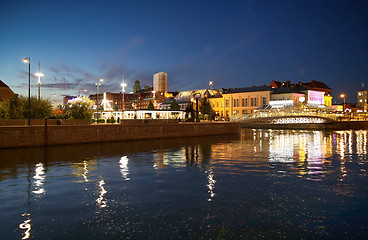 Image showing Beautiful night scene in Malmo, Sweden