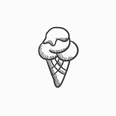 Image showing Ice cream sketch icon.