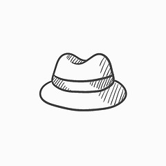 Image showing Classic hat sketch icon.