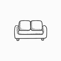 Image showing Sofa sketch icon.