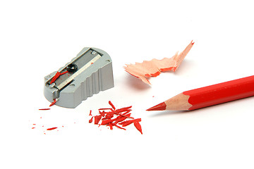 Image showing red pencil sharpened