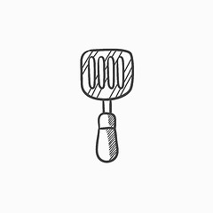 Image showing Kitchen spatula sketch icon.