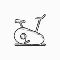 Image showing Exercise bike sketch icon.