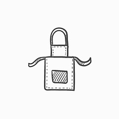 Image showing Kitchen apron sketch icon.