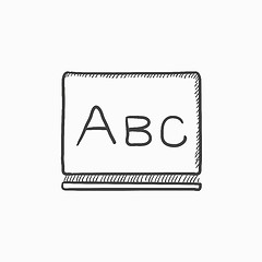 Image showing Letters abc on blackboard sketch icon.