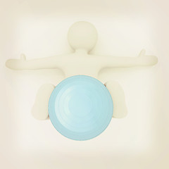 Image showing 3d man exercising position on fitness ball. My biggest pilates s