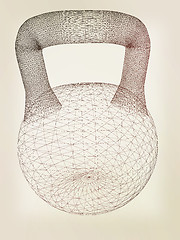 Image showing dumbbell. 3D illustration. Vintage style.