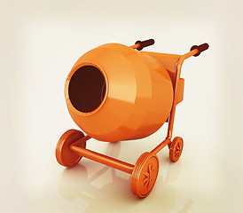 Image showing Concrete mixer. 3D illustration. Vintage style.