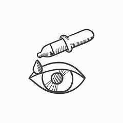 Image showing Pipette and eye sketch icon.