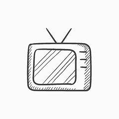 Image showing Retro television sketch icon.