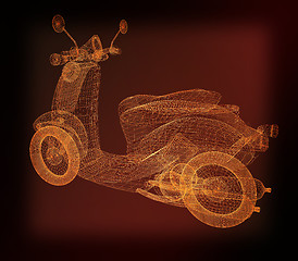 Image showing Vintage Retro Moped. 3d model. 3D illustration. Vintage style.