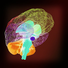 Image showing Creative concept of the human brain. 3D illustration. Vintage st