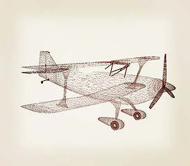 Image showing retro airplane isolated on white background . 3D illustration. V