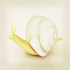 Image showing 3d fantasy animal, snail on white background . 3D illustration. 