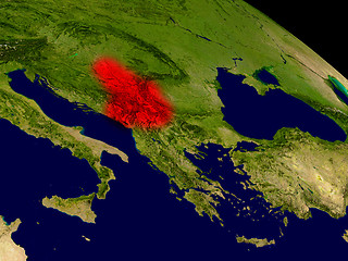 Image showing Serbia from space