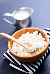 Image showing fresh milk and cottage 