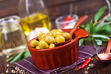 Image showing green olives