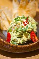 Image showing avocado and shrimps salad 