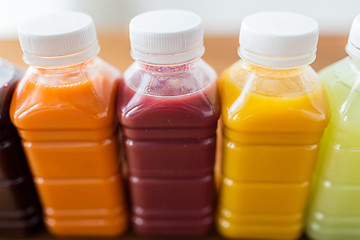 Image showing bottles with different fruit or vegetable juices