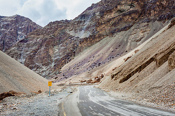 Image showing Srinagar Leh national highway NH-1 in Himalayas. Ladakh, India