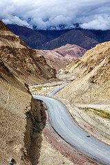 Image showing Srinagar Leh national highway NH-1 in Himalayas. Ladakh, India