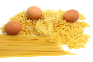 Image showing eggs and spaghetti